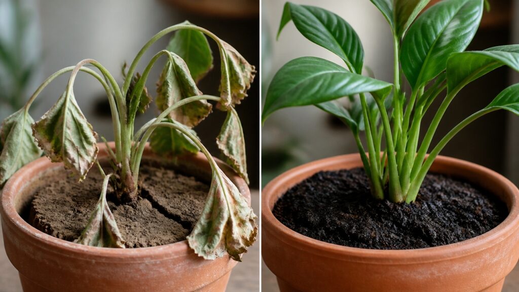 underwatering plant recovery tips